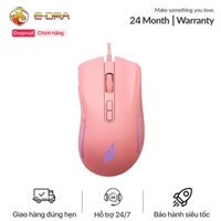 Chuột chơi game có dây E-Dra EM624 Pink - Màu hồng - Độ bền 50 triệu lượt click - 12000 DPI - LED RGB