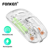 Chuột Chơi Game Fonken Trong Suốt Chế Độ Đôi 2.4G Bluetooth Không Dây Chuột Máy Tính Cho Huawei Laptop PC Mac Silent Chuột Sạc