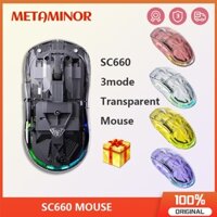 Chuột chơi Game không dây Aula SC660 Trong suốt 3 chế độ 2.4G / bluetooth / Đèn nền có dây DPI 10000 Hỗ trợ tùy chỉnh trình điều khiển