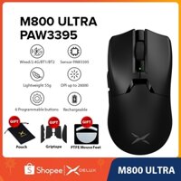 Chuột Chơi Game Không Dây Delux M800 Ultra PAW3395 DPI MAX 26000 RGB Cho PC Laptop