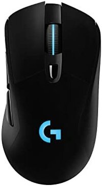 Chuột chơi game Logitech G703 không dây Lightspeed với cảm biến W/Hero 25K, tương thích PowerPlay, Lightsync RGB, trọng lượng nhẹ 95G+10G tùy chọn, 100-25,600 DPI và tay cầm bên bằng cao su - Màu đen