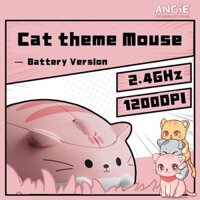 Chuột chủ đề mèo Angie màu hồng Chuột không dây Mini Game thủ có vẽ chuột / Chuột chủ đề Hamster / Mèo Chuột kết hợp chuột cho máy tính xách tay chuột trắng không dây chuột nhỏ