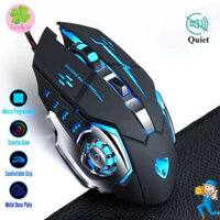 Chuột Chuyên Game Không Dây Pin Wolf X8 - LED 7 Màu Tự Chuyển Động Siêu Đẹp, Cảm Biến Nhạy Chạy Mạnh