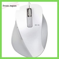 Chuột có dây ELECOM Size L 5 nút (Nút chuyển tiếp phía sau) Đèn LED xanh nhấp nháy màu trắng tối thượng M-XGL10UBWH
