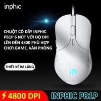 Chuột có dây INPHIC PB1P 6 nút với độ DPI lên đến 4800 phù hợp chơi game cho game thủ chuyên nghiệp, làm việc văn phòng, photoshop (MÀU ĐEN)