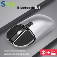 Chuột có thể sạc lại chế độ kép không dây Bluetooth 5.1 + 2.4G Chuột USB quang học cho PC / Mac / Laptop / IPad / Điện thoại / Notebook / Máy tính bảng Android