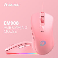 Chuột DareU Gaming EM908 LED RGB - Hàng Chính Hãng - HỒNG