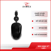 Chuột dây rút Zadez M215 độ chính xác cao, cảm biến PixArt, 1000 DPI