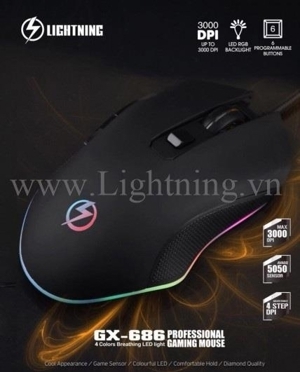 Chuột game Lightning GX686 led RGB