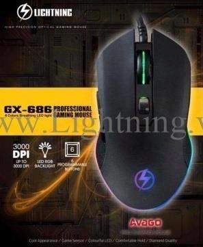 Chuột game Lightning GX686 led RGB