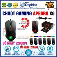 Chuột Gaming Apedra X6 – Chính hãng – Led đổi màu – Độ nhạy 3200 DPI – Bảo hành 12 tháng