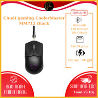 Chuột gaming CoolerMaster MM712 Black - Chế độ không dây kết hợp - Bảo hành 24