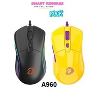 Chuột Gaming Dareu A960 Đen / Vàng - Siêu nhẹ 65 gam ( TRACKER PWM3337, PWM3389 )