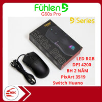 Chuột gaming Fuhlen G60s Pro RGB, DPI 4200- 1000Hz App chỉnh Macro, cảm biến quang PixArt 3519