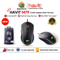 Chuột Gaming HAVIT M79, Đèn RGB, Tích Hợp 6 Nút Điều Chỉnh + 4 Chế Độ DPI, Tuổi Thọ 5m Lần Nhấn - Chính Hãng BH 12 Tháng