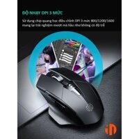 Chuột gaming không dây sạc pin TEKKIN INPHIC M6P(F1) cho game thủ kết nối Wireless 2.4Ghz