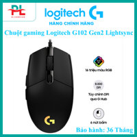 Chuột gaming Logitech G102 Gen2 Lightsync - Hàng Chính Hãng