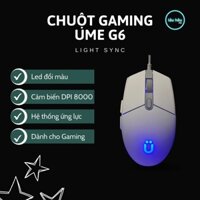 Chuột Gaming màu trắng có dây đèn LED LIGHTSYNC UME G6
