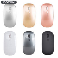 Chuột im lặng mỏng không dây, Chuột quang văn phòng di động 2.4G, Chuột có thể sạc lại với bộ thu USB Bộ chuyển đổi Type-C, 3 DPI có thể điều chỉnh