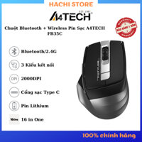 Chuột Không Dây Bluetooth + Wireless Pin sạc qua cổng typec A4TECH FB35C - Hàng Chính hãng