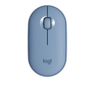 Chuột không dây Bluetooth hiện đại, mỏng và im lặng của Logitech M350 Pebble - blue