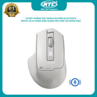 Chuột không dây bluetooth kiêm wireless INPHIC S6 Ai ra lệnh bằng giọng nói thông minh, bản slient, 3 chế độ kết nối, nhận diện hơn 120 ngô ngữ (xám)