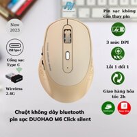Chuột không dây Bluetooth pin sạc DUOHAO M6 click slient chống ồn - Hàng Chính Hãng