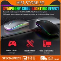 Chuột Không Dây Bluetooth Sạc Chuột Siêu Mỏng Im Lặng LED Nhiều Màu Sắc Có Đèn Nền Chuột Chơi Game Cho iPad Máy Tính Laptop PC