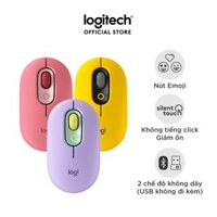 Chuột không dây bluetooth Logitech POP MOUSE - giảm ồn, nút emoji tùy chỉnh - Hàng chính hãng - Màu Vàng Blast