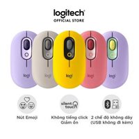 Chuột không dây bluetooth Logitech POP MOUSE - giảm ồn, nút emoji tùy chỉnh - Hàng chính hãng - Màu Tím Lavender