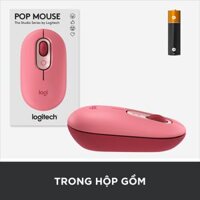 Chuột không dây bluetooth Logitech POP MOUSE - giảm ồn, nút emoji tùy chỉnh - Hàng chính hãng - Màu Hồng HeartBreaker