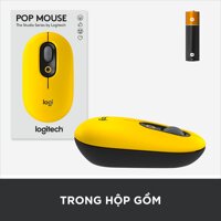 Chuột không dây bluetooth Logitech POP MOUSE - giảm ồn, nút emoji tùy chỉnh - Hàng chính hãng - Màu Vàng Blast