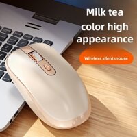 Chuột Không Dây Chế Độ Kép Trà Sữa Màu Văn Phòng Tắt Tiếng Chuột Cao Cấp Dễ Thương Laptop Bên Ngoài Chuột