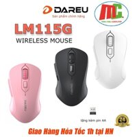 Chuột Không Dây Dareu LM115 màu Hồng/Trắng/Đen - Hàng Chính Hãng Bảo Hành 24 Tháng
