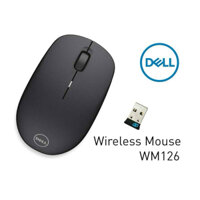 Chuột không dây Dell WM126 Optical Wireless Mouse đen