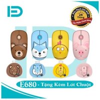 Chuột không dây FD-E680 + Pad Blue/Pink Chính hãng