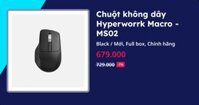 Chuột không dây Hyperworrk Macro - MS02 (Black - Mới, Full box, Chính hãng)