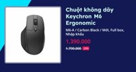 Chuột không dây Keychron M6 Ergonomic (M6-A - Carbon Black - Mới, Full box, Nhập khẩu)