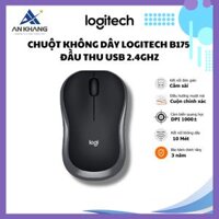 Chuột không dây Logitech B175 - đầu thu USB 2.4Ghz, pin 1 năm, nhỏ gọn, thiết kế thuận cả 2 tay, phù hợp PCLaptop - Hàng chính hãng