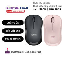 Chuột không dây Logitech M220 Click Silent - giảm ồn, USB, phù hợp cho PC/ Laptop - Full BOX simpletech_official_store