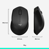 Chuột không dây Logitech M330 Silent Plus - Giảm ồn, USB, thuận tay phải, PC/ Laptop