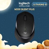 Chuột không dây Logitech M330 Silent Plus giảm ồn 90 - USB 2.4GHz, pin 2 năm, phù hợp người thuận tay phải, PC Laptop - Hàng chính hãng - Màu Đen