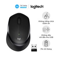 Chuột không dây Logitech M330 Silent Plus giảm ồn 90 - USB 2.4GHz, pin 2 năm, phù hợp người thuận tay phải, PC Laptop - Màu đen - Hàng chính hãng