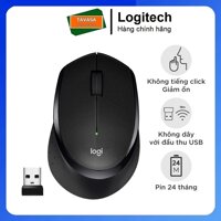 Chuột không dây Logitech M330 Silent Plus giảm ồn 90 - USB 2.4GHz, pin 2 năm, phù hợp người thuận tay phải, PC Laptop - Màu đen - Hàng chính hãng