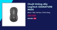 Chuột không dây Logitech SIGNATURE M650 (Graphite - Mới, Full box, Nhập khẩu)