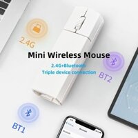 Chuột Không Dây Mini 2.4G Chuột Bluetooth Ba Chế Độ Du Lịch Im Lặng Chuột Di Động Mỏng Có Thể Sạc Lại Cho PC / Mac / Linux Laptop