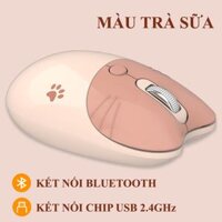 Chuột không dây MOFII M3 thiết kế tai mèo kết nối bằng chip USB 2.4 và BLUETOOTH với điện thoại, máy tính,... - Hàng Chính Hãng - MÀU TRÀ SỮA