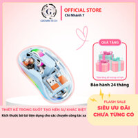 Chuột không dây pin sạc KACOCON M233 trong suốt silent tắt âm chống ồn điều chỉnh DPI độc lạ 2024