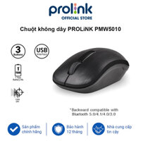 Chuột không dây PROLiNK PMW5010 kết nối tốc độ cao, tiết kiệm pin dùng cho PC, Macbook, Laptop - Hàng chính hãng - Màu Đen