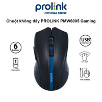 Chuột không dây PROLiNK PMW6005 kiểu dáng Gaming, tiết kiệm pin, độ nhạy cao dành cho PC, Laptop - Hàng chính hãng - Màu Xanh